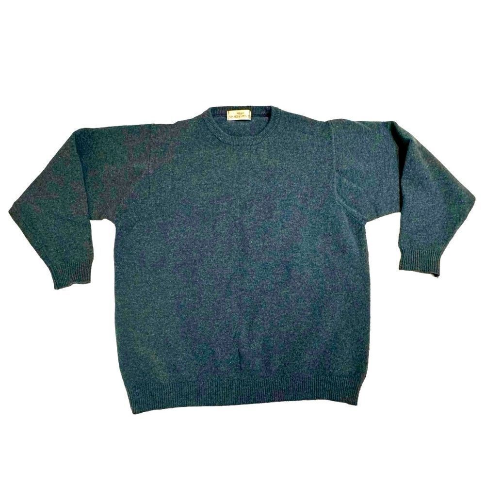 Vintage 90s Blue Grey Marl Marks and Spencer’s Wool Crewneck sweater Size Small